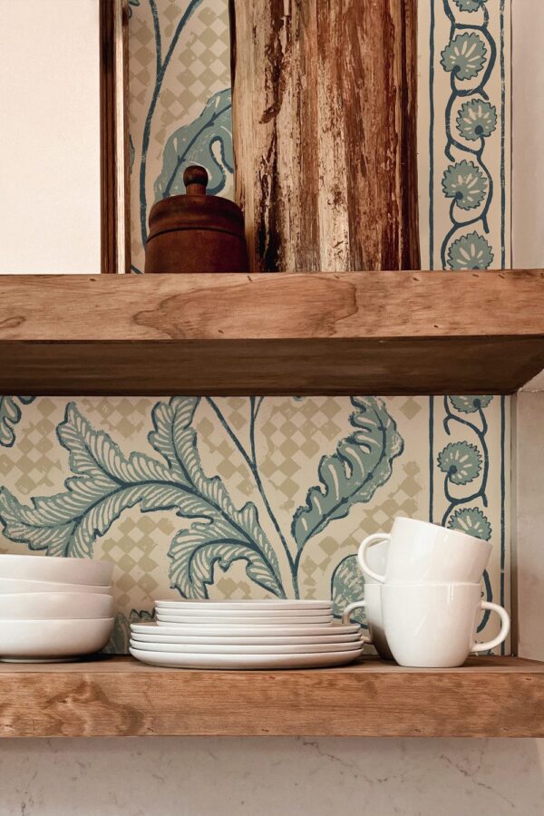 Josephine Munsey Maitland Floral Check Osney Blue & Salt Ridge - Image 2