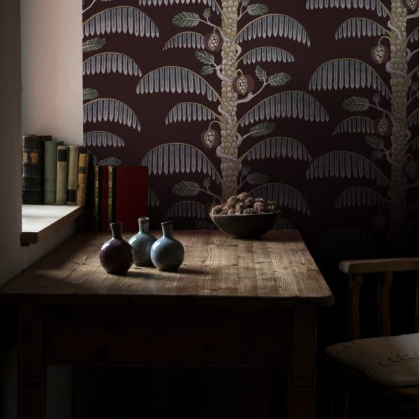 Josephine Munsey Portfolio 2 - Palm Stripe Wallpaper - Spicer Brown - Image 4