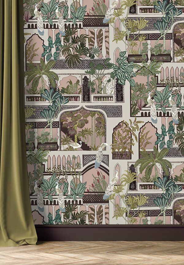 Josephine Munsey Portfolio 1 - Peacock Arches Wallpaper - Blush Pink - Image 3