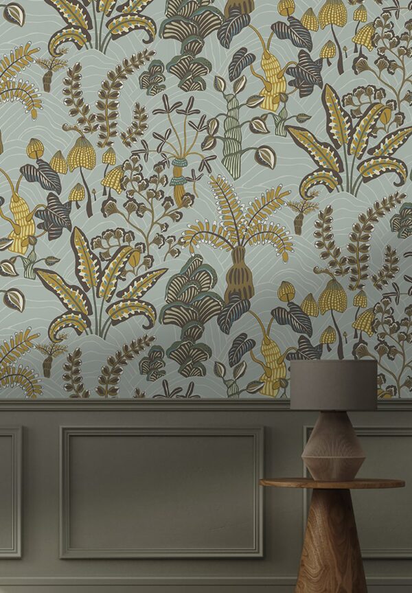 Josephine Munsey Portfolio 1 - Woodland Floor Wallpaper - Celadon and Lemon - Image 4