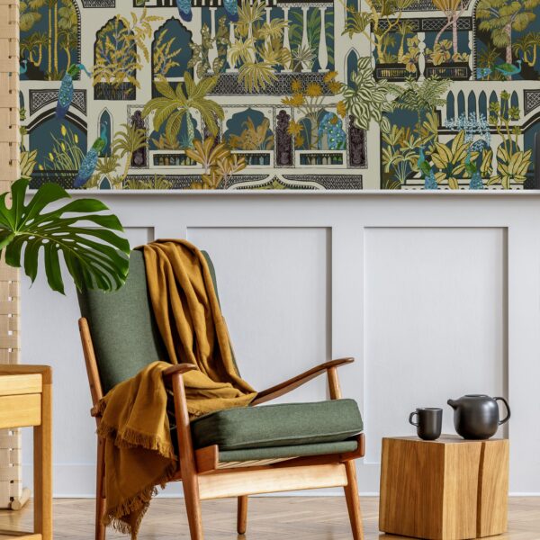 Josephine Munsey Portfolio 1 - Peacock Arches Wallpaper - Dark Teal - Image 3