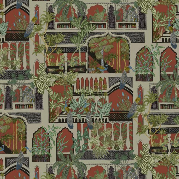 Josephine Munsey Portfolio 1 - Peacock Arches Wallpaper - Terracotta - Image 2