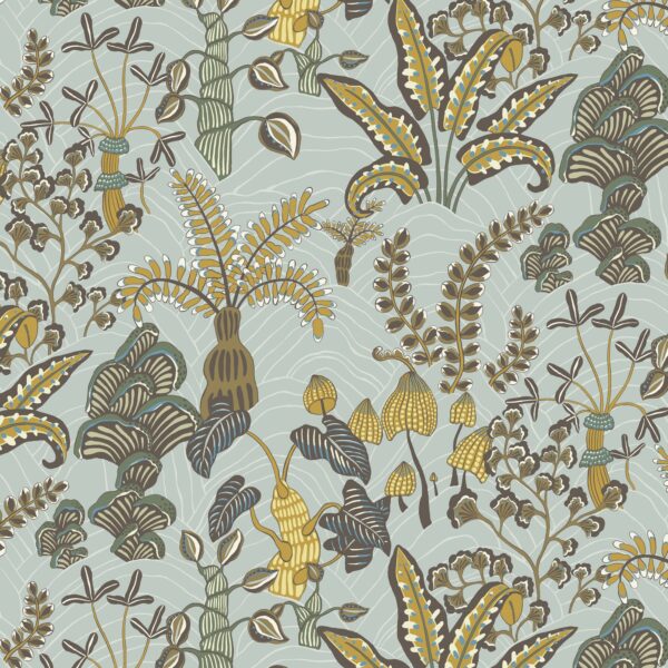 Josephine Munsey Portfolio 1 - Woodland Floor Wallpaper - Celadon and Lemon - Image 3