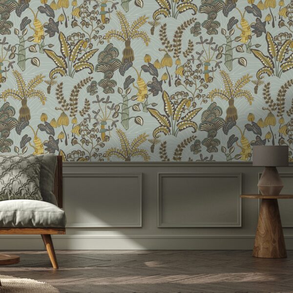 Josephine Munsey Portfolio 1 - Woodland Floor Wallpaper - Celadon and Lemon - Image 5