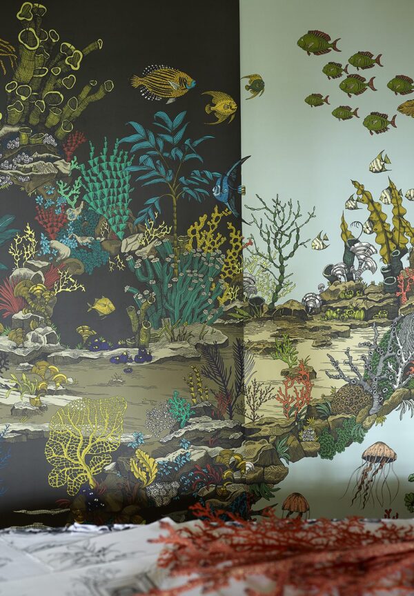 Josephine Munsey Portfolio 1 -Underwater Jungle Wallpaper - Soft Aqua & Coral - Image 5