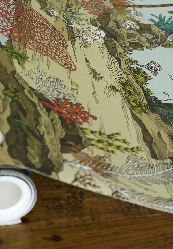 Josephine Munsey Portfolio 1 -Underwater Jungle Wallpaper - Soft Aqua & Coral - Image 4
