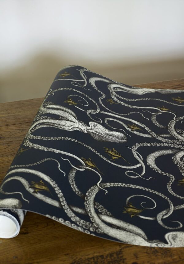Josephine Munsey Portfolio 1 - Octopoda Wallpaper- Deep Sea Blue - Image 3