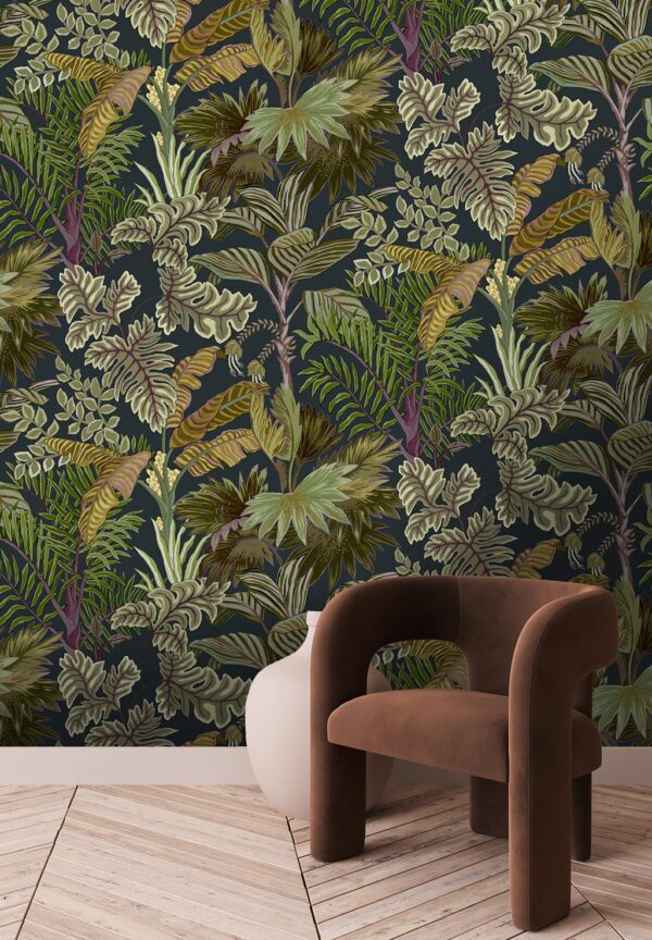 Josephine Munsey Portfolio 1 - Palm Grove Wallpaper - Midnight and Green - Image 3