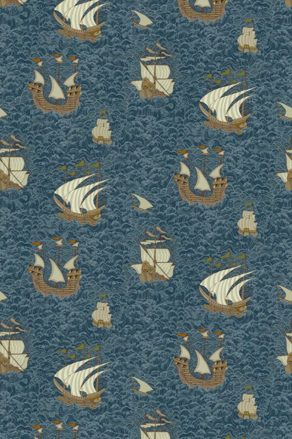 Josephine Munsey Juniper Ships Dark Blue - Image 3