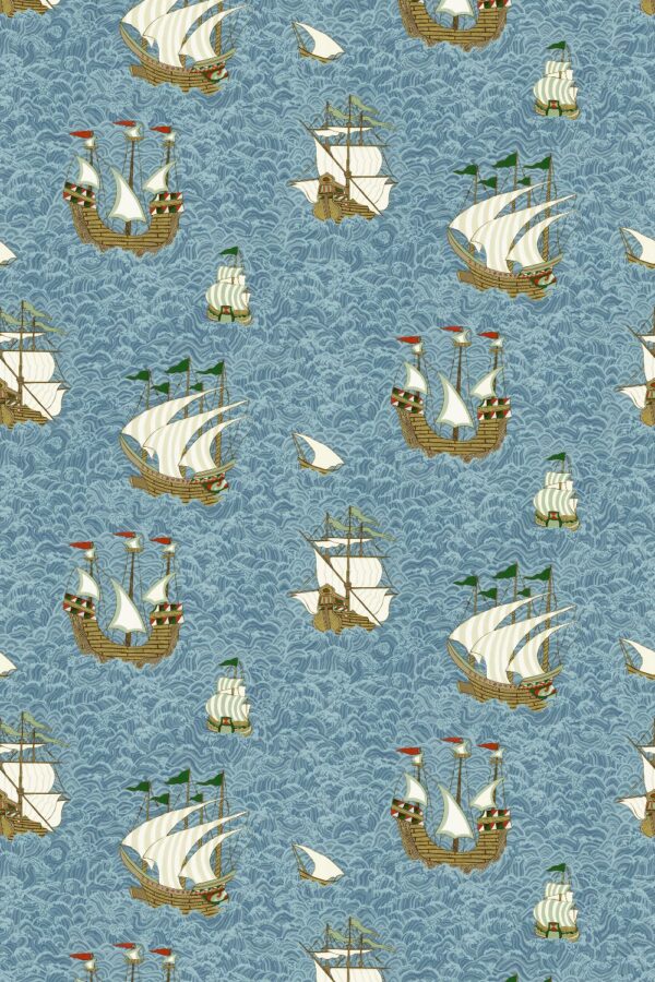 Josephine Munsey Juniper Ships Sea Blue - Image 3