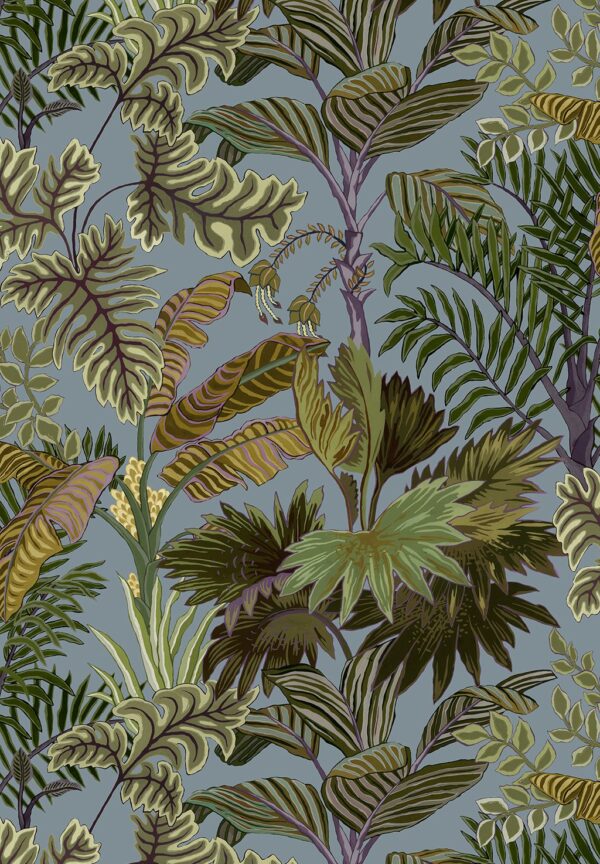 Josephine Munsey Portfolio 1 - Palm Grove Wallpaper - Dusk and Verdigris
