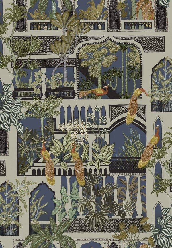 Josephine Munsey Portfolio 1 - Peacock Arches Wallpaper - Petrol - Image 5