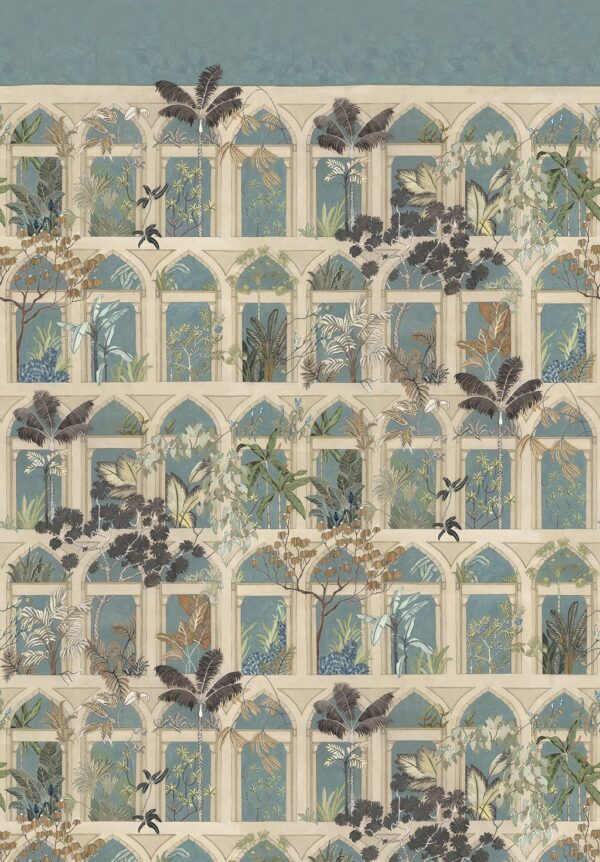 Josephine Munsey Portfolio 1 -Abandoned Arches Wallpaper - Celadon & Stone