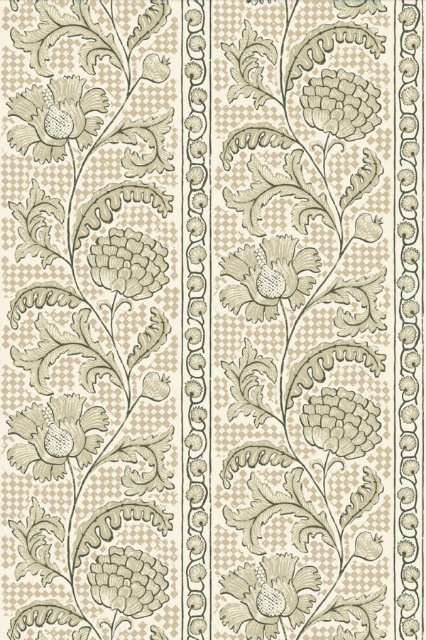 Josephine Munsey Maitland Floral Check Maitland Green and Cotswold White