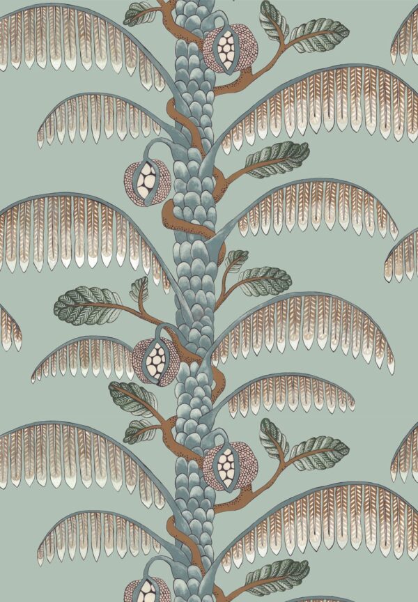 Josephine Munsey Portfolio 2 - Palm Stripe Wallpaper - Radmoor Blue