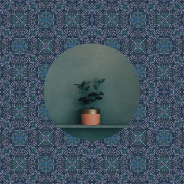 Julia Clare Nouveau Botanique - Botanic 2 Blue Teal & Purple - Image 2