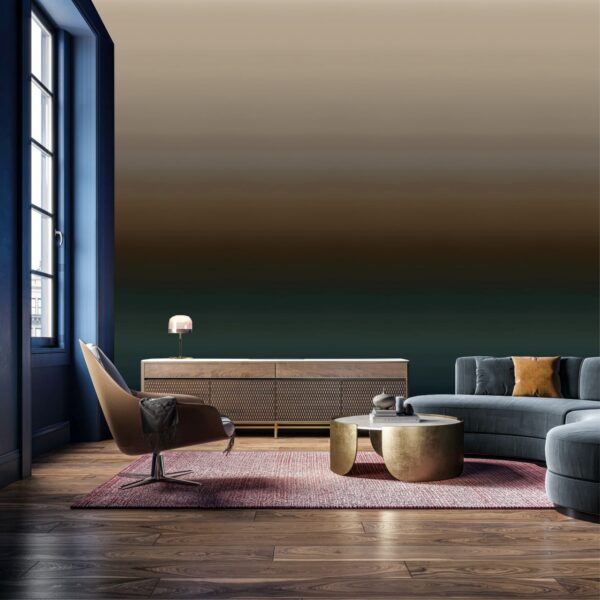 Julia Clare Ionian Mural - Midnight Lagoon in Brown / Green Mural - Image 3