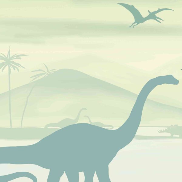 Wall Dreamer Panoramic Wallpaper Dino Friends - Green WAD0139-1