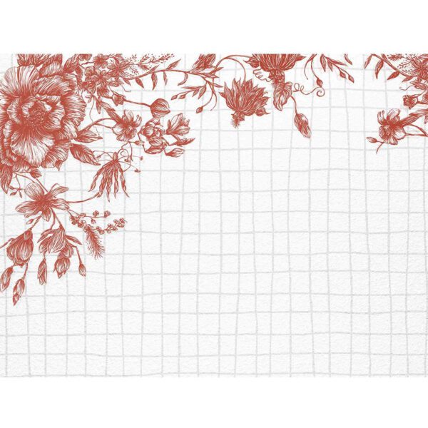 Wall Dreamer Panoramic Wallpaper Flowers on Grid WAD0122 - Image 2