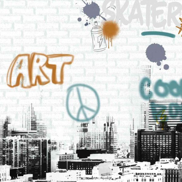Wall Dreamer Panoramic wallpaper City Mural Graffiti WAD0178