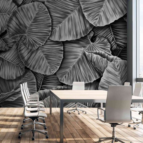 Wall Dreamer Panoramic wallpaper Giant Taro Black & White WAD0193 - Image 5