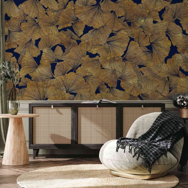 Wall Dreamer Panoramic wallpaper Ginkgo Gold Navy WAD0217-1 - Image 3