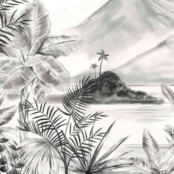 Wall Dreamer Panoramic wallpaper L'Évasion tropicale Monochrome WAD0220-2