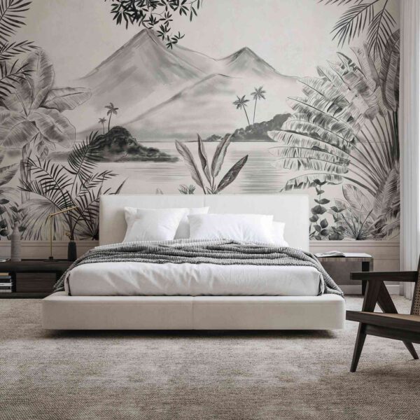 Wall Dreamer Panoramic wallpaper L'Évasion tropicale Monochrome WAD0220-2 - Image 2