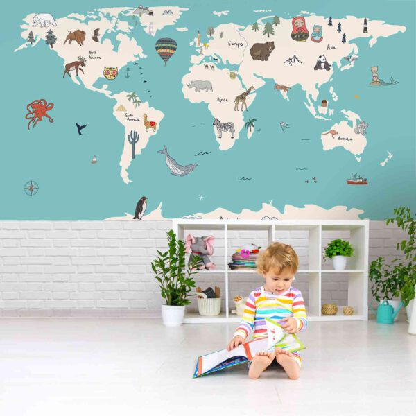 Wall Dreamer Panoramic wallpaper Mon Premier Voyage English Version Blue WAD0196 - Image 5