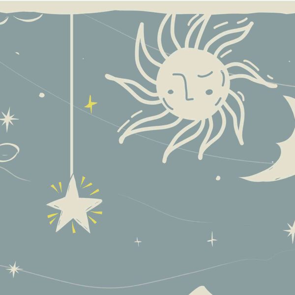 Wall Dreamer Panoramic wallpaper The Wolf and the Eclipse Green WAD0177