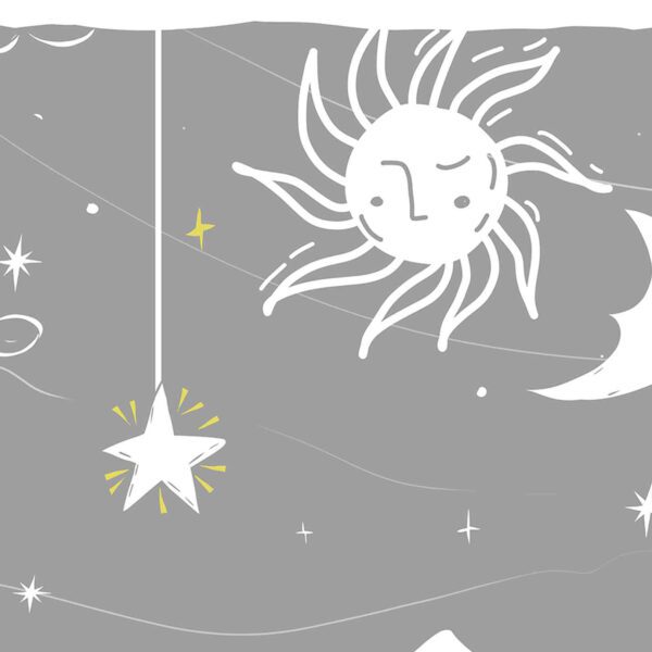 Wall Dreamer Panoramic The Wolf and the Eclipse Grey WAD0177-1
