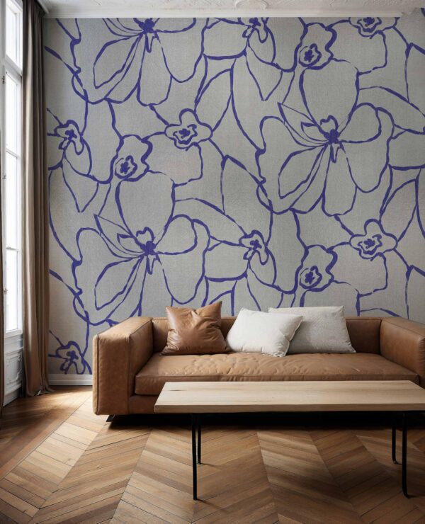 Coordonne Random Metallics II Blooming Silver Mural - Image 4