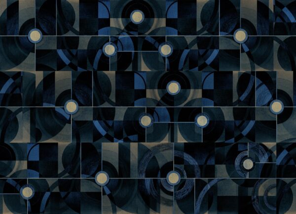 Coordonne Random Metallics II Diagrams Gold Mural