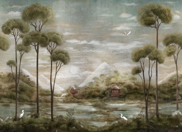 Coordonne Random Metallics II Xi Hu Lake Silver Mural